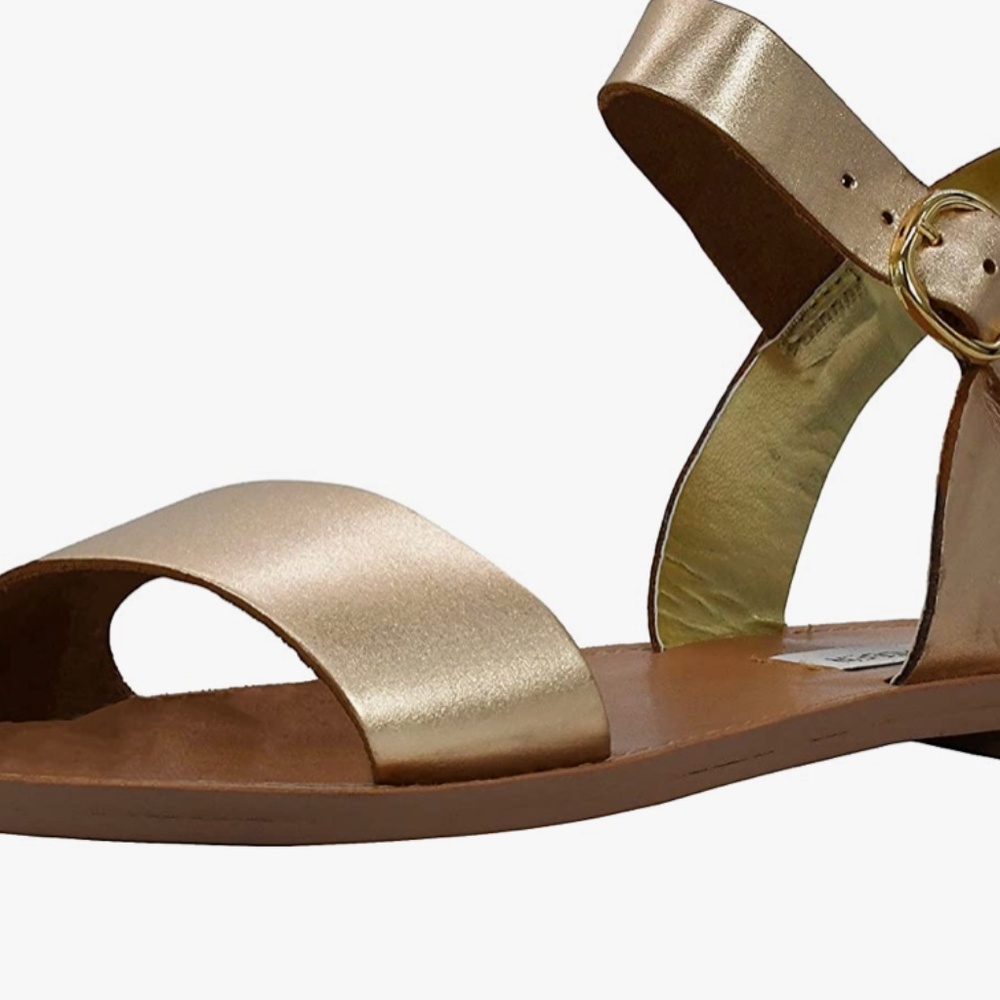Steve Madden Donddi Gold Leather Sandal